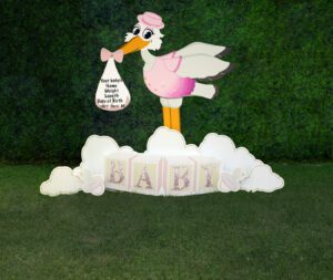 stork birth announcement, Baby Girl