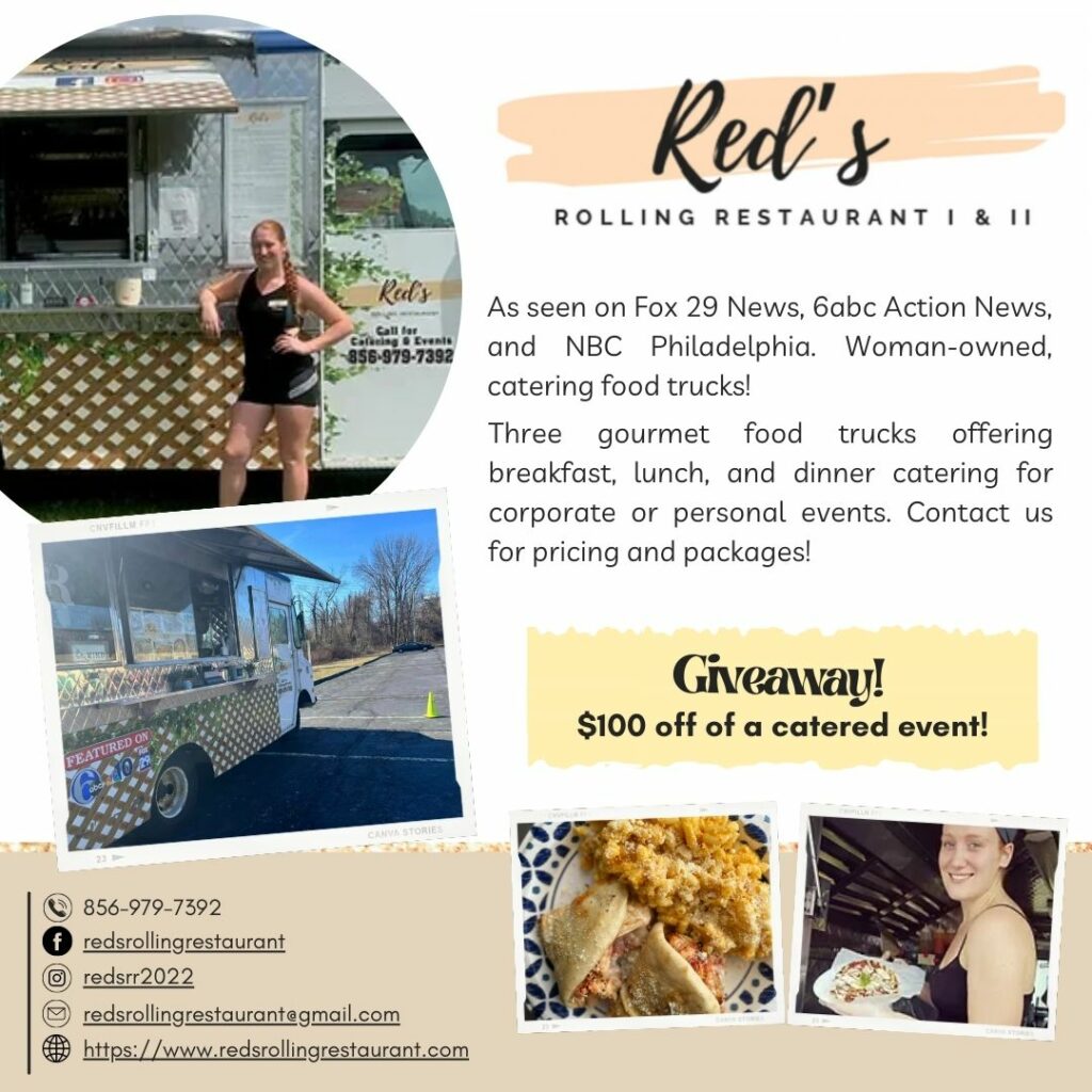 Reds Rolling Restaurant. Baby Expo, South Jersey baby expo, vendor, baby shower